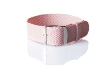 Rose Perlon Braided Woven Watch Strap/Band With Steel Buckle 20mm