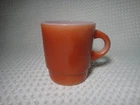 Vintage Anchor Hocking Fire King Ware Rust Orange Red Milk Glass Mug Cup