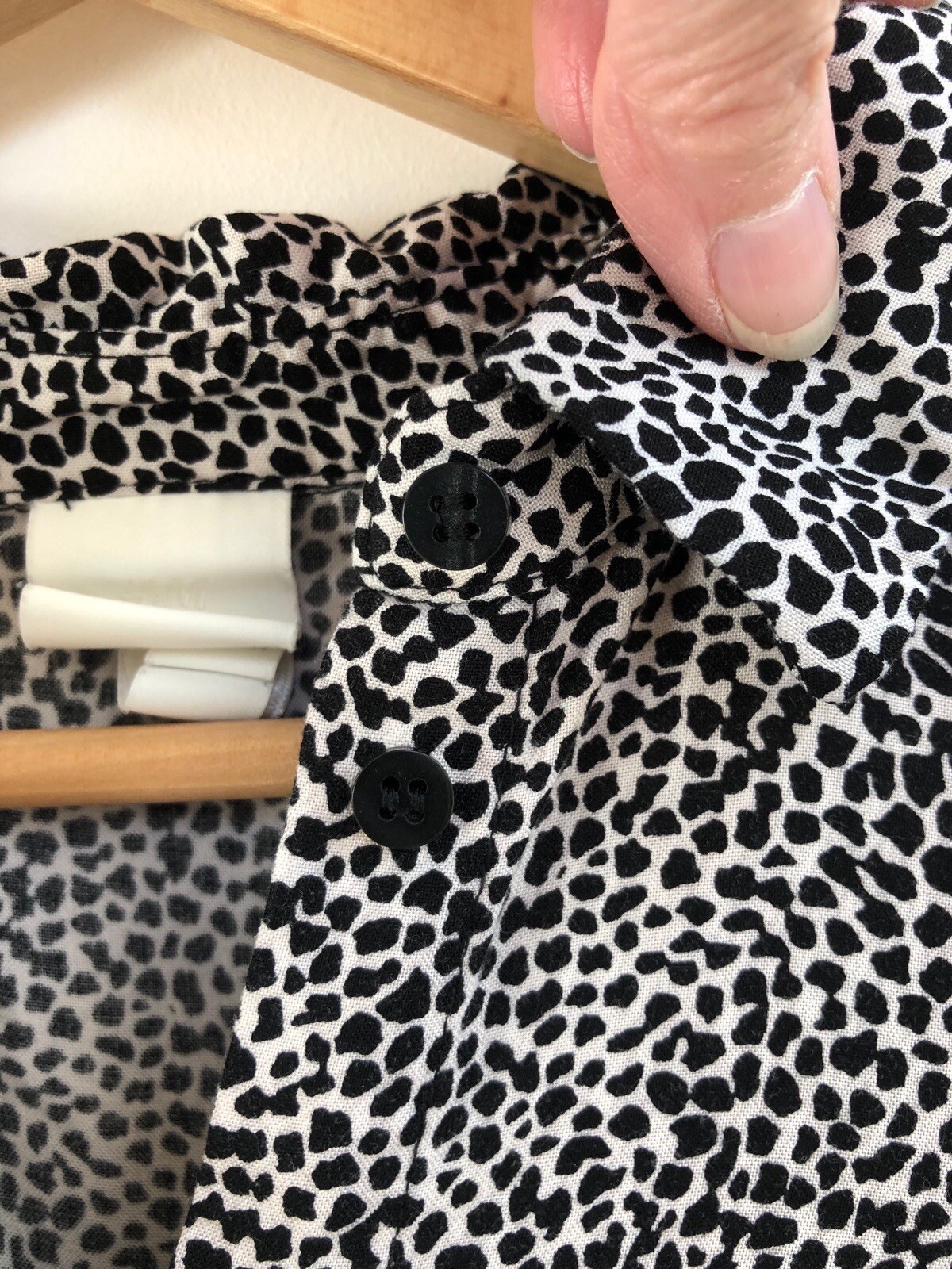 Black White Animal Print Long Sleeve Oversized Dress UK 10 12 Excellent Condition-image