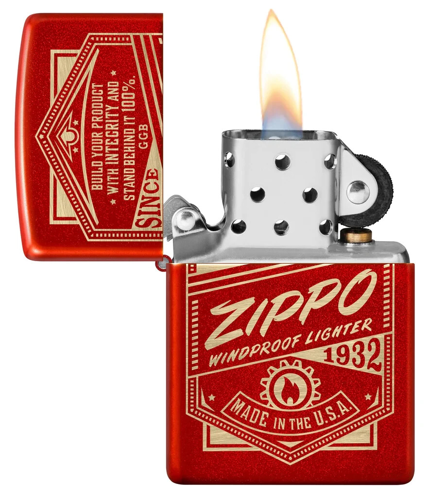 Zippo 48620, It Works Advertising Design, Metallic Red