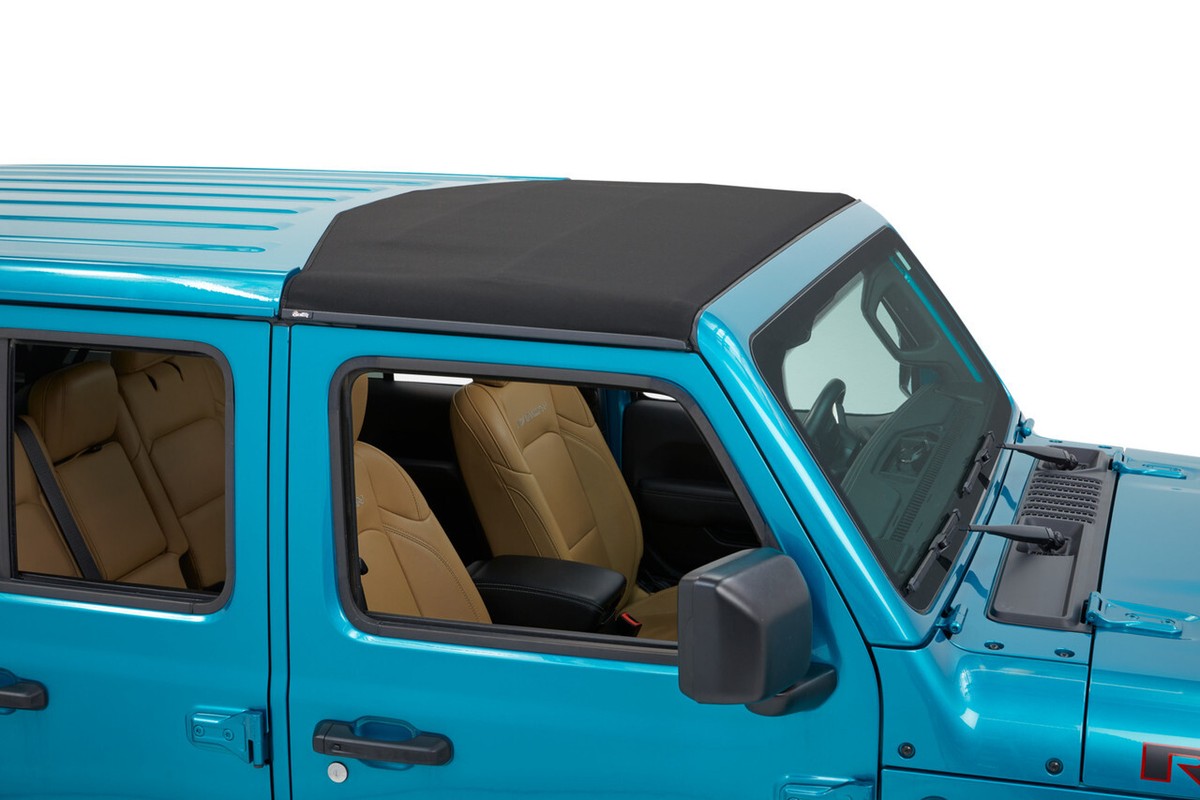 Bestop Sunrider Jeep JLラングラー Bestop Black Twill Sunrider Soft Top | Fits 18–26 Jeep Wrangler JL