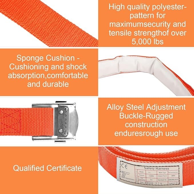 Safety Belt with Adjustable Lanyard tree climbing belt harness