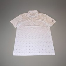 Adidas White  Gray Tree Print Ultimate365 Short Sleeve Golf Polo Men's Medium