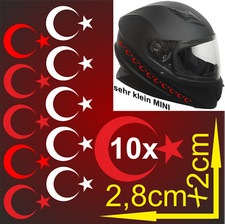 10 Aufkleber 2 x 3cm TÜRKEI  Sticker Motorrad Auto Helm Türkiye Türk Biker Bike