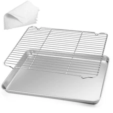 52pcs Baking Sheet Set 17.6 X 13 X 1inch Stainless Steel Half Baking Pan Cookie 