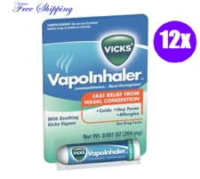 Vicks Vapor Inhaler, Nasal Inhaler Vicks (Pack of 12)