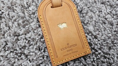 Preloved LOUIS VUITTON Vachetta Large Luggage Tag with Pig Hot