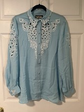 Vintage Bob Mackie Silk Blouse, Size M