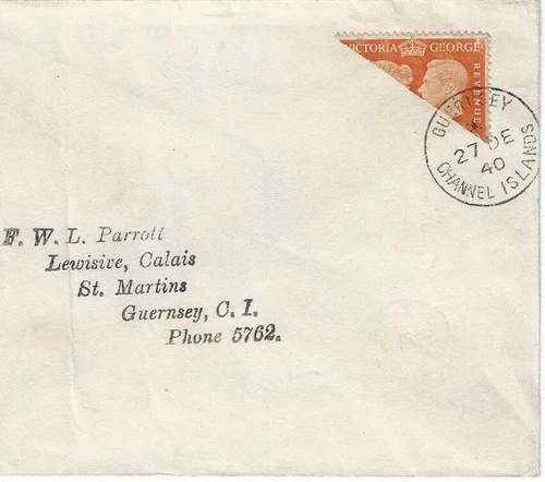 1940 Guernsey Centenary Bisect First Day Cover