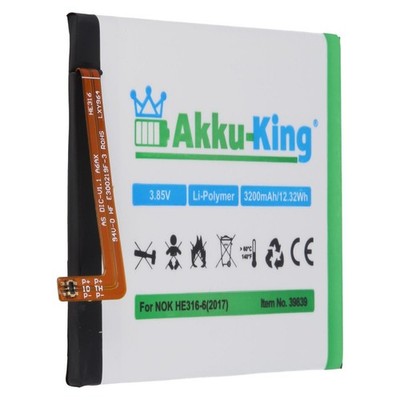 Akku für Nokia 6 2017 / 6 Dual Sim 2017 / 6 Arte Black 2017 - HE316 - 3200mAh