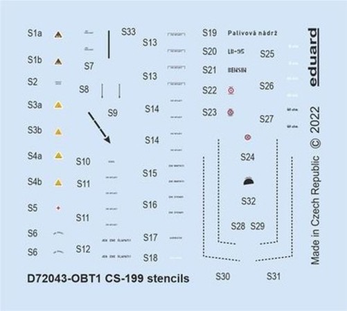 Eduard D72043 1/72 Decal CS-199 Stencils for eduard