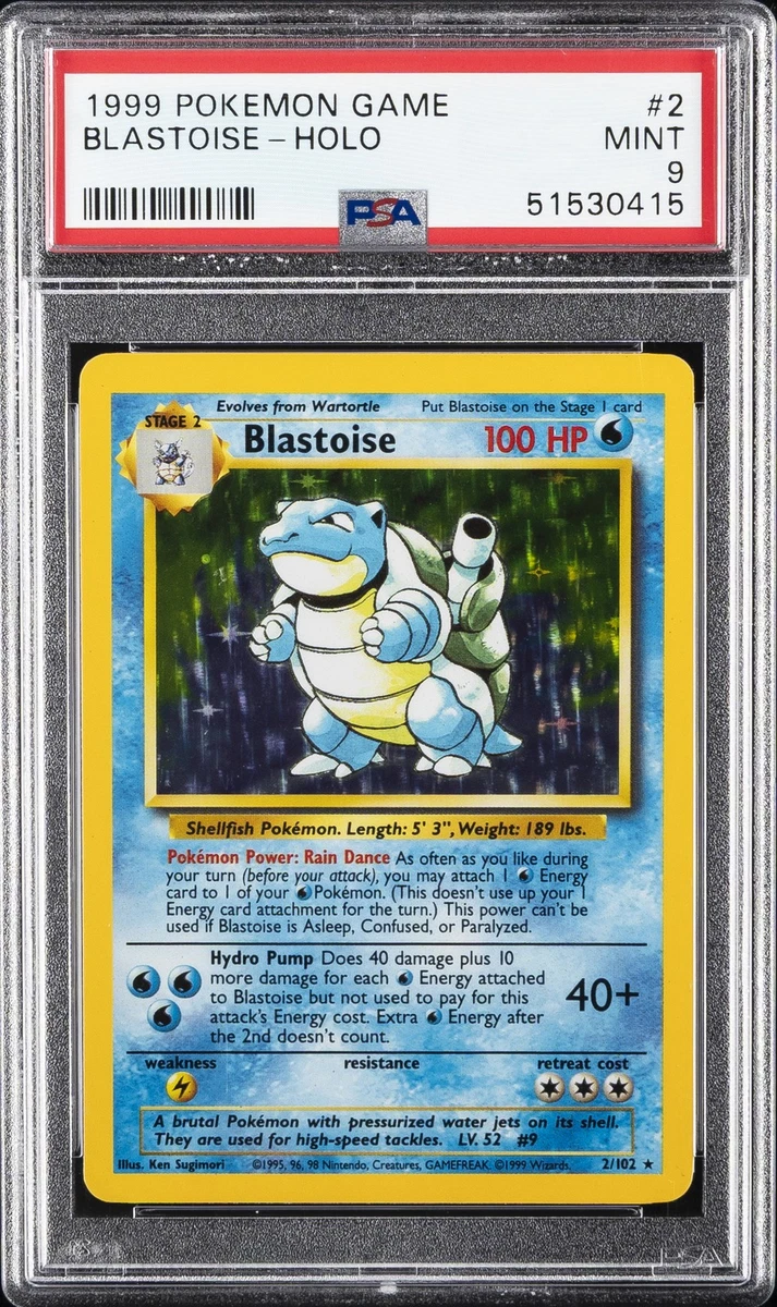 Pokémon TCG Base Set Blastoise Grade 9 Individual Collectible Card