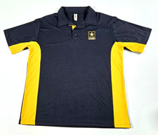 U.S. Army Expert Brand Performance Polo Shirt Men's Large Black Gold Made in USA