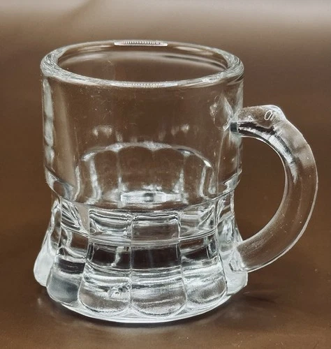 Vintage Federal Clear Mini Mug Shot Glass Toothpick Holder Small 2"