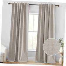 100 Blackout Curtains for Bedroom, Natural 52"W x 84"L Pack of 2 Beige