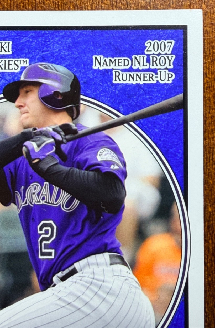 2008 Upper Deck Baseball Heroes Troy Tulowitzki Game Used Jersey Rockies #47/50 view 5