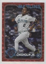 2024 Topps Series 1 Red Crackle Foil 160/199 Jazz Chisholm Jr #223 10j8
