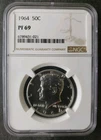 1964 Proof 50c Kennedy Silver Half Dollar NGC PF69