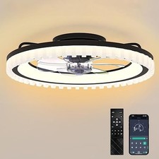 50cm Ceiling Fans with Lights and Remote, 6 Speeds Quiet Ceiling Fan Light 3000K