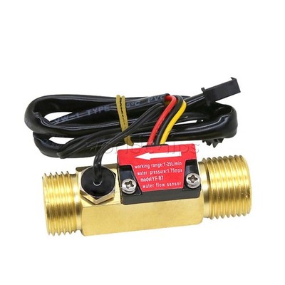 4 Points Hall Coppe Flowmeter G1/2 1-25L/min Wate Fow Sensor YF-B7 Flow Meter #z