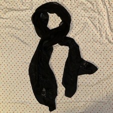 Simply Style Long Sheer Black Scarf - Texture...