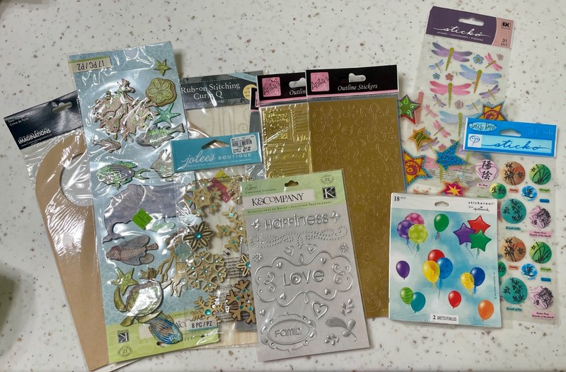 Large Lot of Stickers and Presswood Door Hanger - Sea Life, Dragonflies, Stars