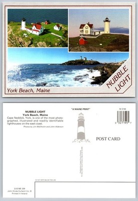 Nubble Light York Beach Maine Multi-View Lighthouse Postcard John Hinde