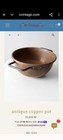 Huge Large Antique Copper Candy Bowl 18" Diameter Iron Handles, With Oak Stand — photo 7