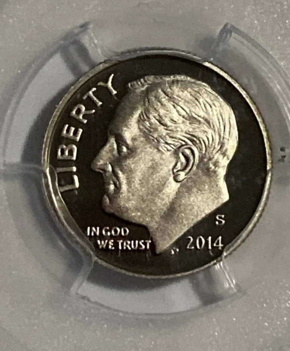 2014 S - Roosevelt Dime - PCGS PR70 First Strike Exact Coin Imaged Clad - Image 3 of 4