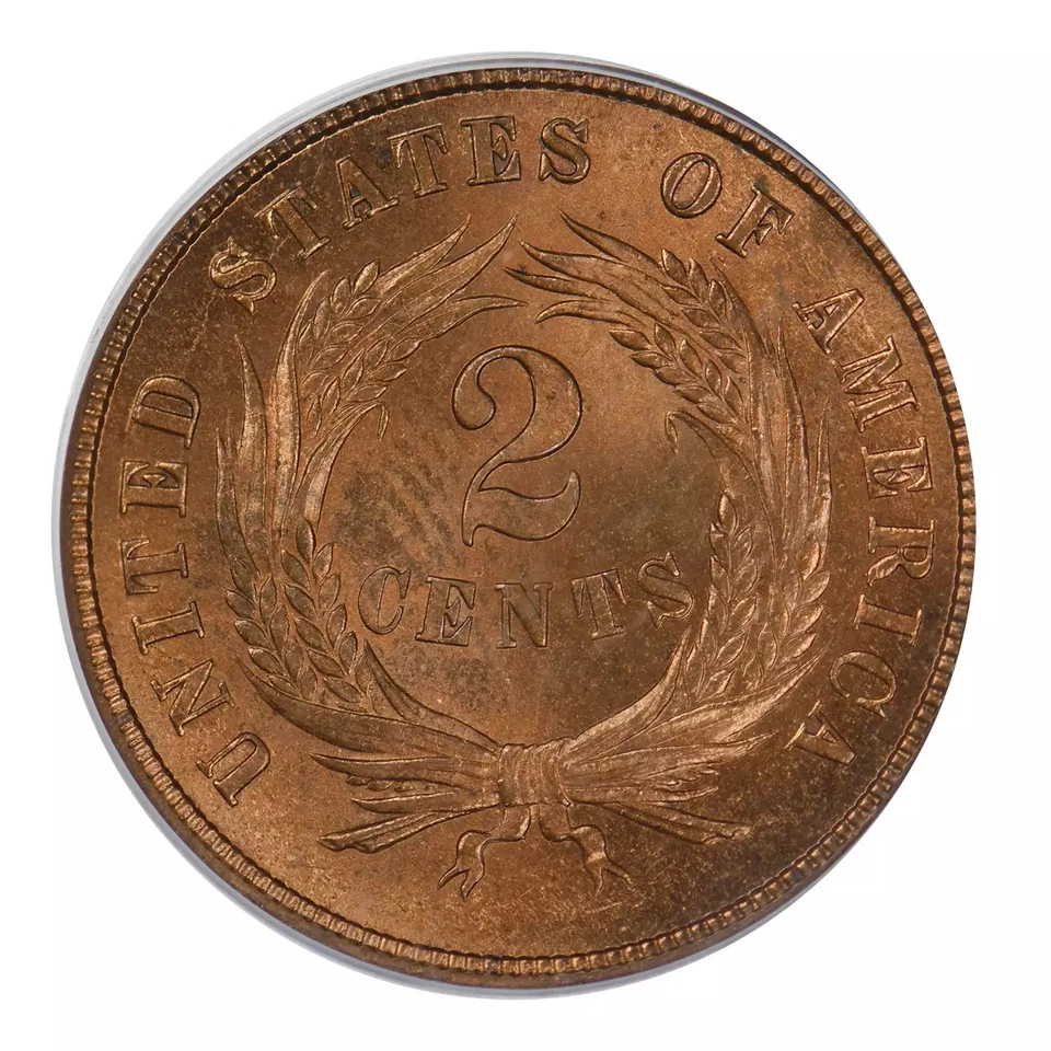 1865 Two Cent Piece PCGS MS-65 RD - Image 2 of 4