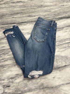 Bridge by Gly women s size 27 Blue Distressed mid rise ankle skinny Women Jeans