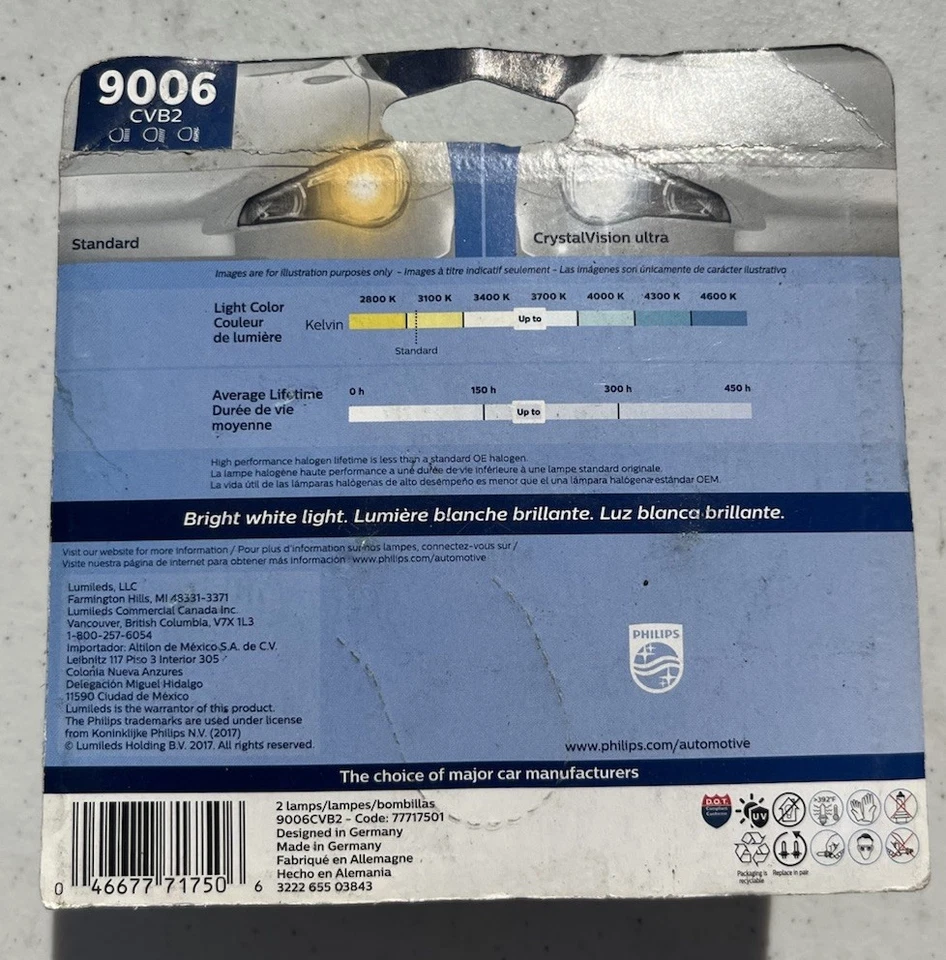 Philips 9006CVB2 New Box 8W 黑色 — 第 2/2 张图片