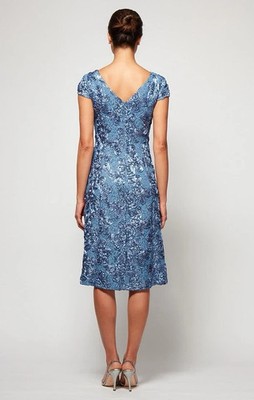 Alex Evenings Periwinkle Blue Sequin Rosette Cocktail Dress Size 14W $219 |  eBay
