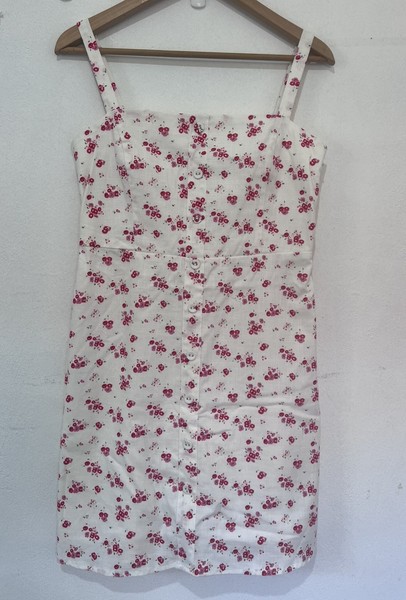 SUPRÉ White Floral Button Front Mini Dress Sundress Size 12