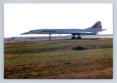 Concorde Airplane Vintage Snapshot Photograph Air France Aviation Jet
