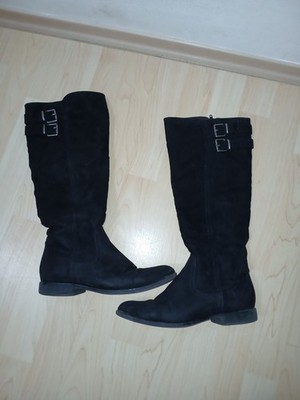 Damen Stiefel schwarz Kunstleder Wildleder-Optik Gr. 37 Graceland
