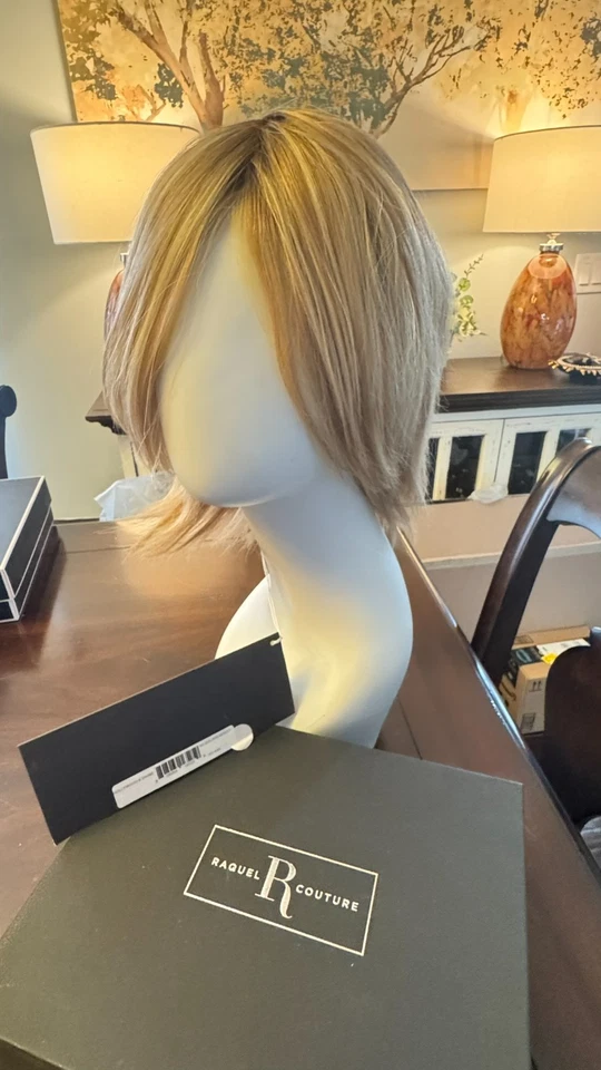 Peluca de cabello humano Raquel Welch Couture MILANO frente de encaje mono superior atada a mano TRIGO Foto 2 de 4