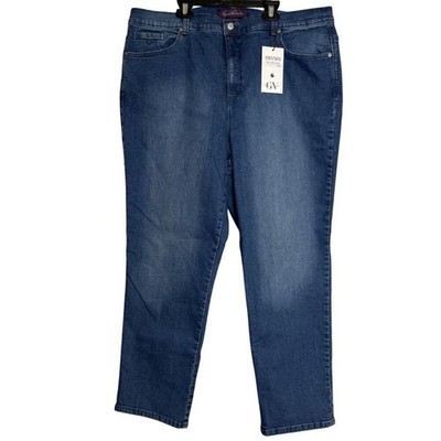 Gloria Vanderbilt Jeans Amanda Womens 20W Classic Stretch Tapered Blue Denim
