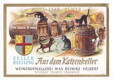 x1478 VELBERT  Max Reinike WeinEtikett wine label &eacute;tiquette vin BLACK CAT