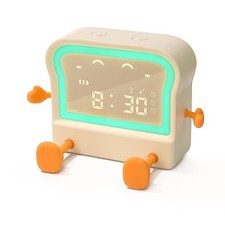 4 in 1 Toast Night Light for Kids, Digital Wake-up Alarm Clock, Bedside Night...