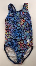 Pre-owned Snowflake Designs Gymnastics Leotard Child Medium Cosmic Design