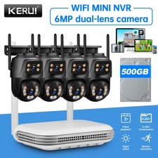 6MP Weatherproof Wireless Security Cameras 8CH NVR H.265 Night Vision 500GB HDD