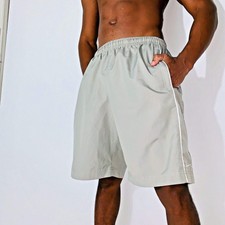 Nike Vintage Nylon Shorts Glanz Gray Silver Silky Rare Medium