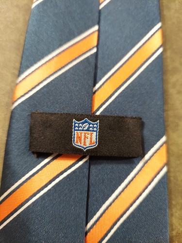 Chicago Bears NFL Neck Tie Blue Orange Stripe - Picture 4 of 5