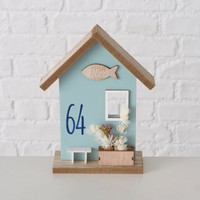 Dekoaufsteller Beachhouse Strandhaus Hellblau Maritim Nordisch H: 20 Cm Neu
