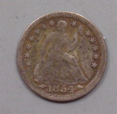 VF 1854 Seated LIBERTY Half Dime. #13