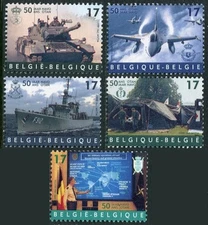 Belgium 1728-1733,MNH.Michel 2861-2865. NATO,50th Ann.1999.Tank,fighter,frigate,