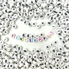 7MM Symbols 1, Dollar, Ampersand, Asterisk, Plus, Minus, Dollar Acrylic Beads