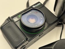 Fujica DL-100 Black 35mm Film Camera with Fujinon 38mm f/2.8 Lens and Case Works