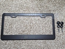 S Line Technology Laser Engraved Black Stainless Steel License Plate Frame